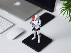 storm trooper protecting computer